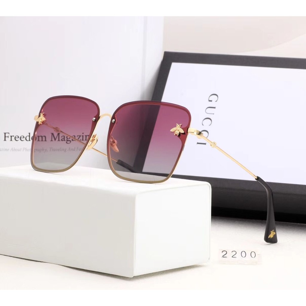 gucci square bee sunglasses