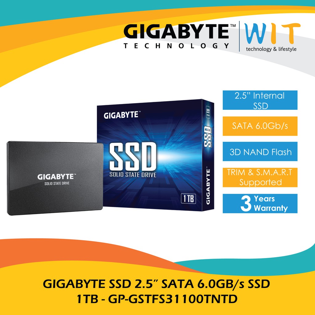 GIGABYTE SSD 2.5” SATA 6.0GB/s SSD - 240GB/480GB/1TB