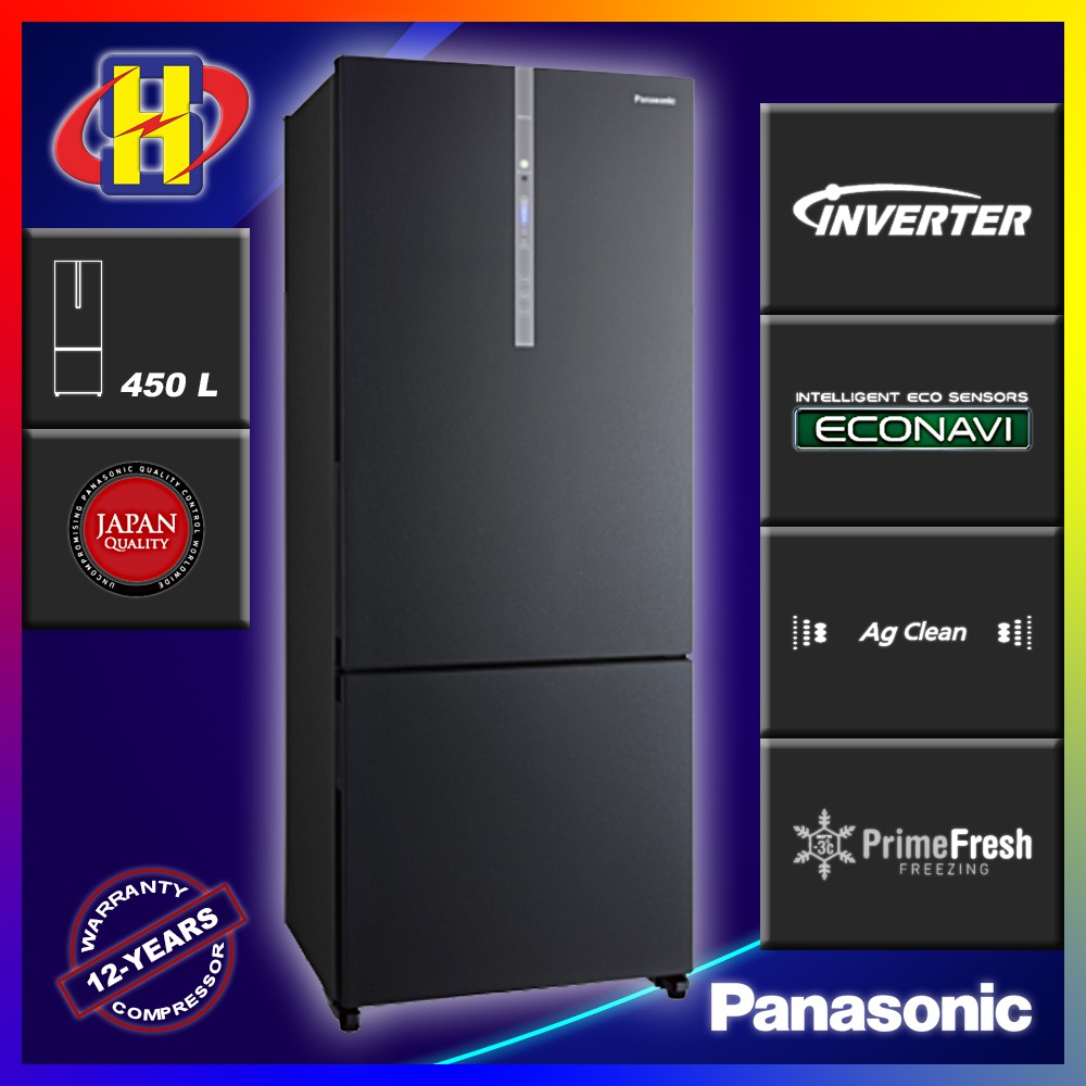 Panasonic Bottom Freezer Refrigerator Black (465 L) NRBX471WGKM Shopee Malaysia
