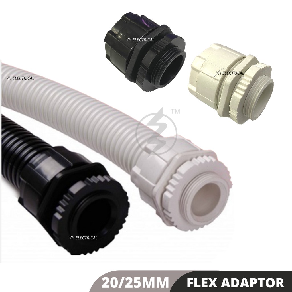 3/4" 20MM 1" Inch 25MM PVC FLEXIBLE ADAPTOR ( WHITE / BLACK ) For PVC