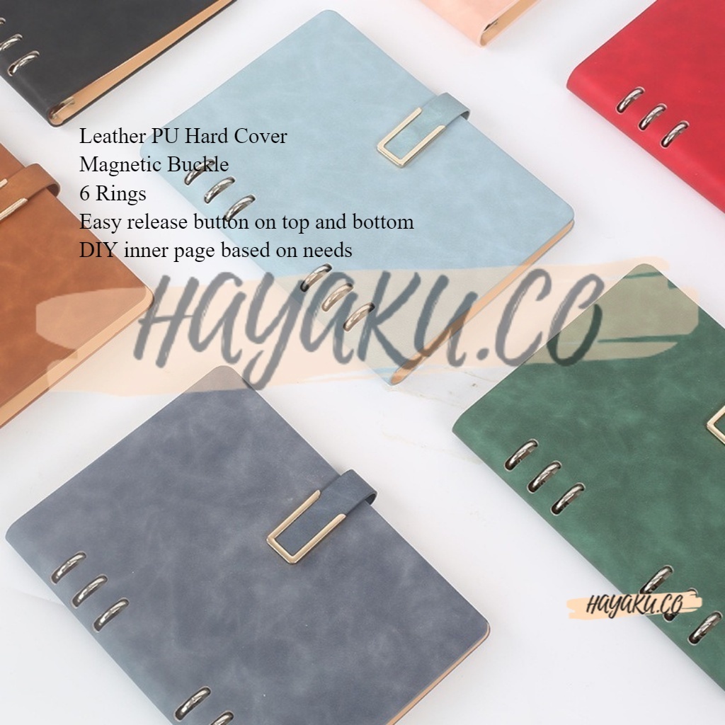 DIY A5 Leather Loose Leaf Refill Notebook Cover Metal Spiral Binder Planner Note Book  Diary Traveler Notebook 皮革笔记本A5