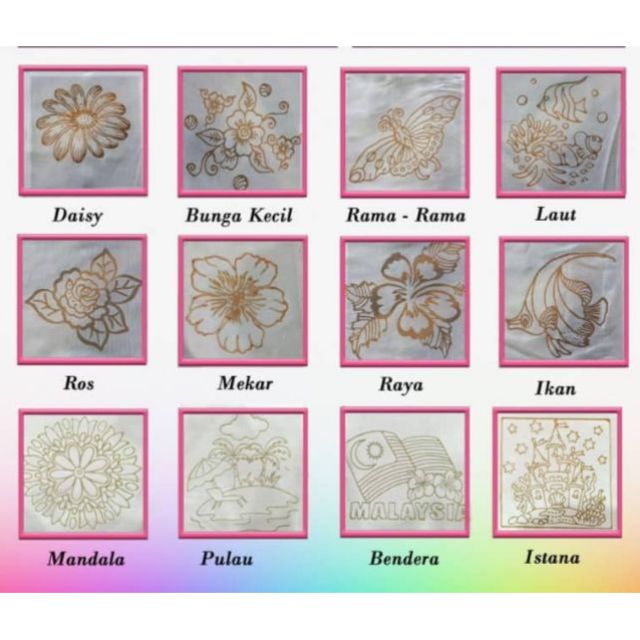 Buy [FREE POS] Kombo set kit mewarna batik. 7 lukisan, 7 set warna 