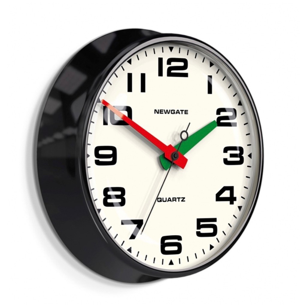 Wall Clock Newgate England Silent Convex Glass Large Metal Steel