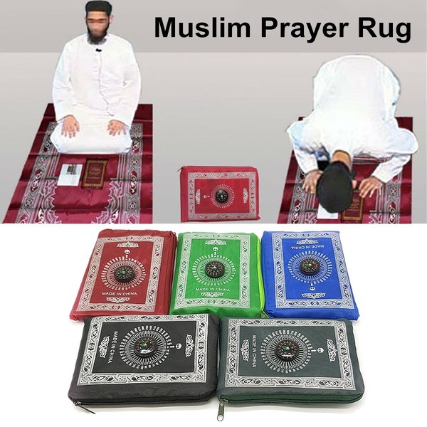 Sejadah Travel Pocket Portable Compact Prayer Mat with Compass Waterproof Shopee Malaysia