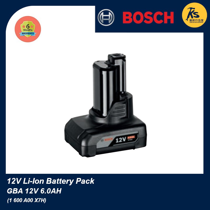 BOSCH 12V Battery Pack GBA 12V 6.0Ah Professional ( 1 600 A00 X7H ) |  Shopee Malaysia