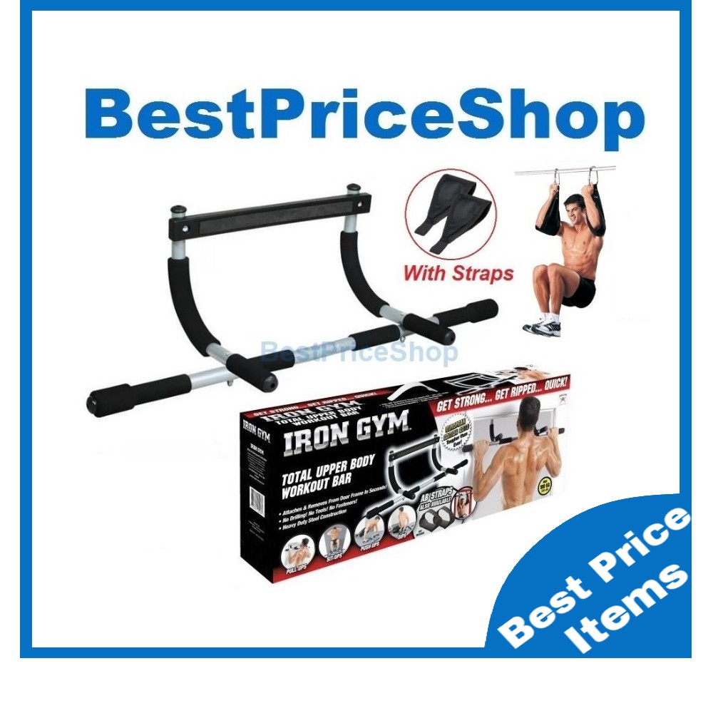Bps Gym Grade Iron Gym King Of Upper Body Doorway Workout Chin Up Pull Up Bar With Workout Strap Arm Strength Shopee Malaysia