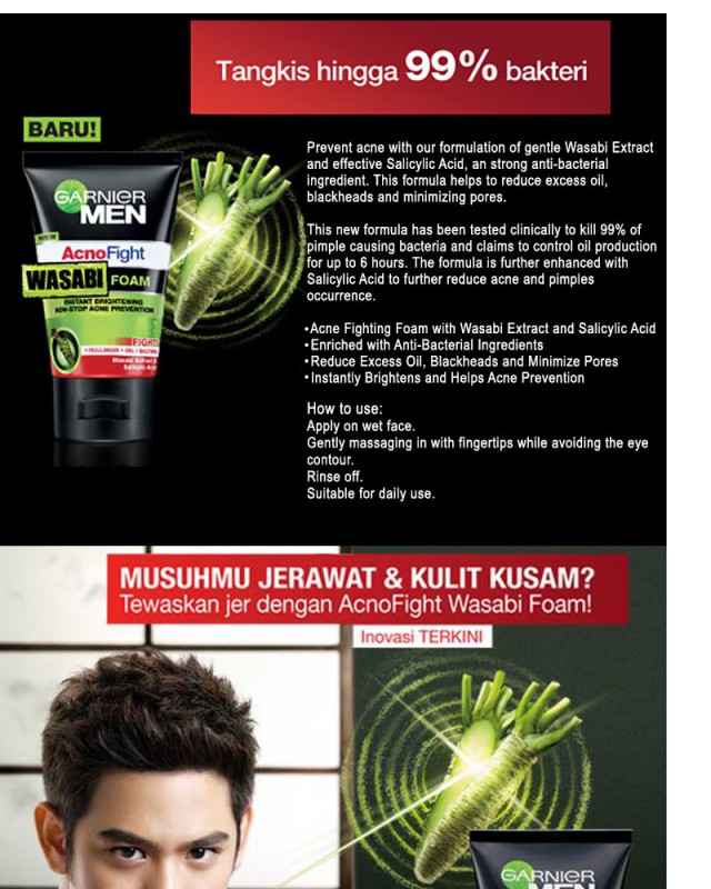 garnier wasabi face wash