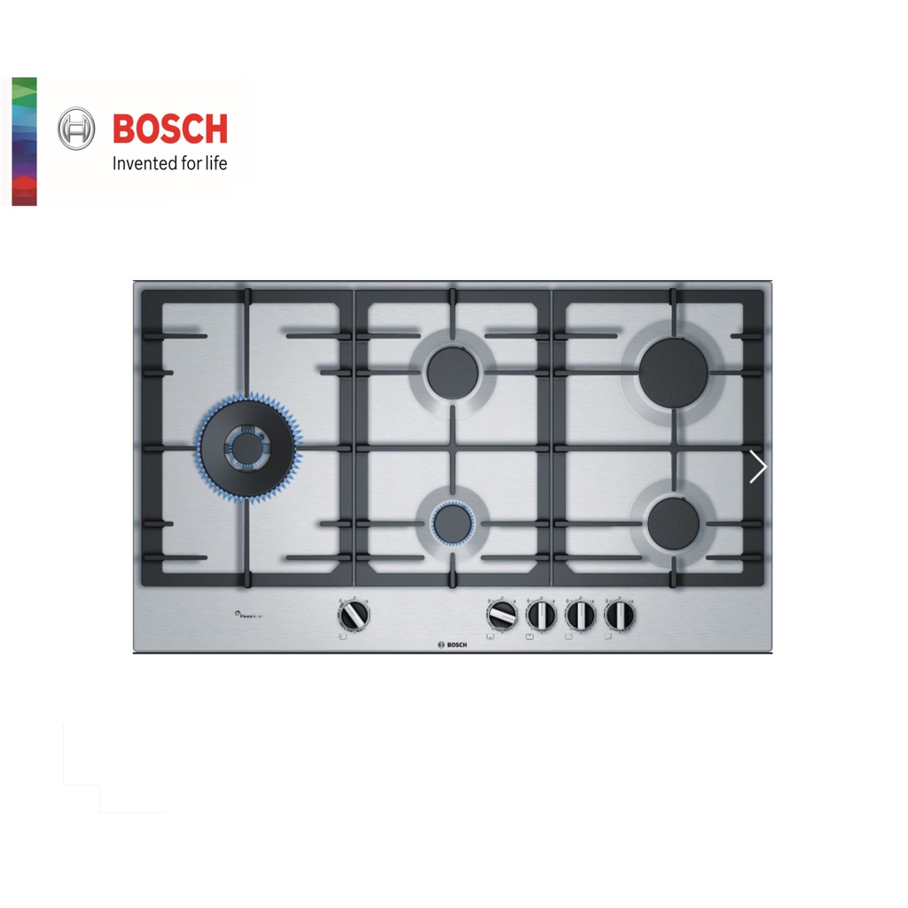 Bosch Series 6 90cm Gas Hob Stainless Steel, FlameSelect PCS9A5B90