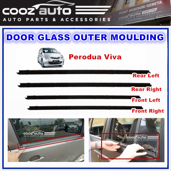 Perodua Viva Door Glass Outer Moulding Getah Luar Cermin 