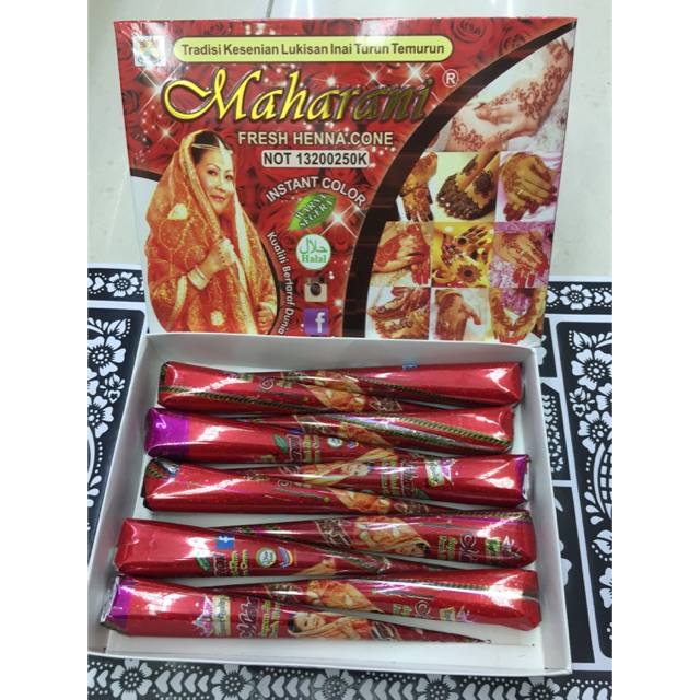 Inai Maharani Fresh Henna Cone | Shopee Malaysia