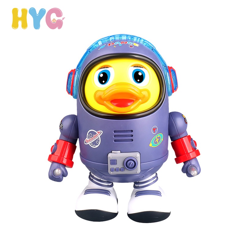 HYG Toys Electric Dance Robot Toys Dancing Space Duck Light Music Swing Shaking Space Robot Kids Early Learning Gift