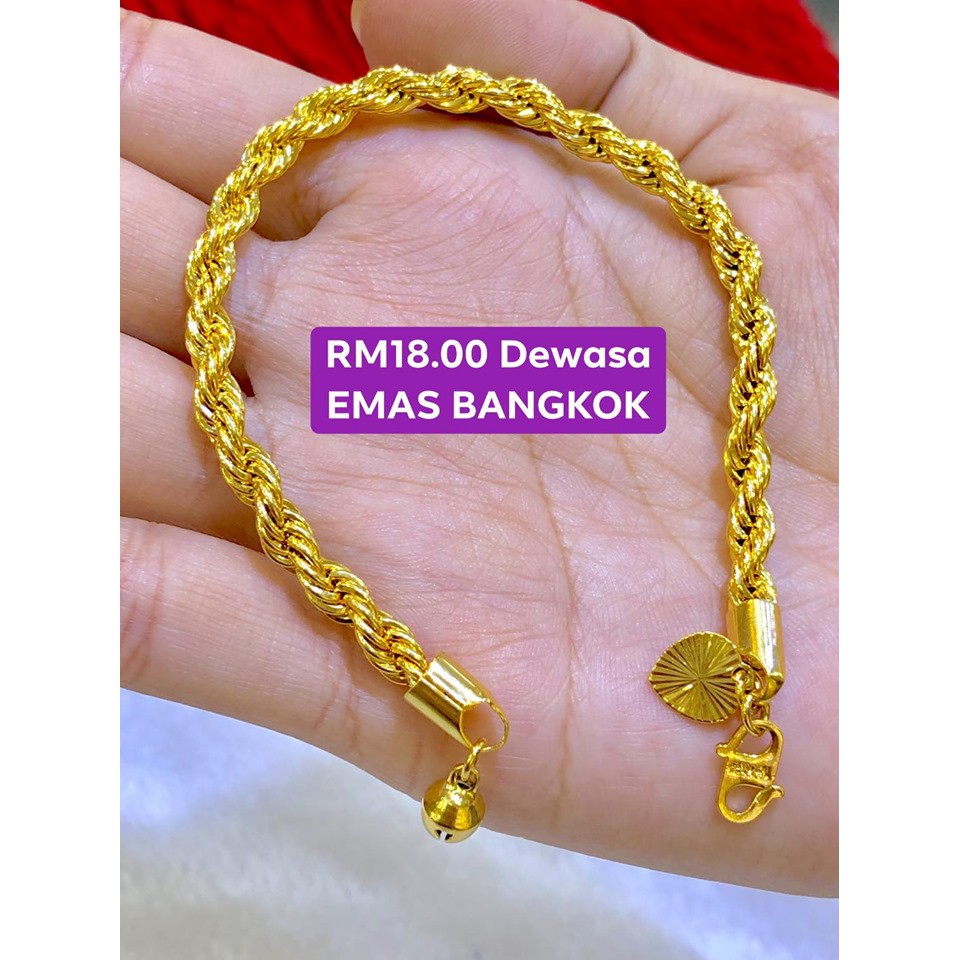 GELANG DEWASA EMAS  BANGKOK  Shopee Malaysia 