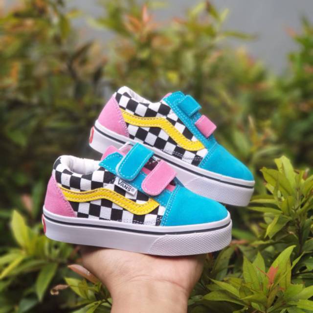 vans pink blue yellow