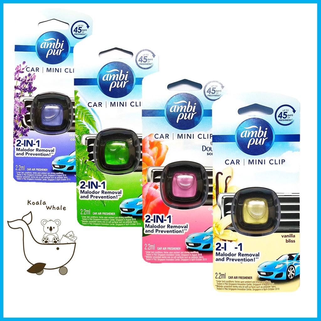 Ambi Pur Car Mini Clip Air Freshener Pewangi Kereta Perfume 2.2ml Pure