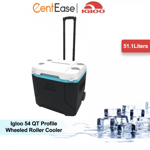 igloo maxcold profile 54qt roller cooler