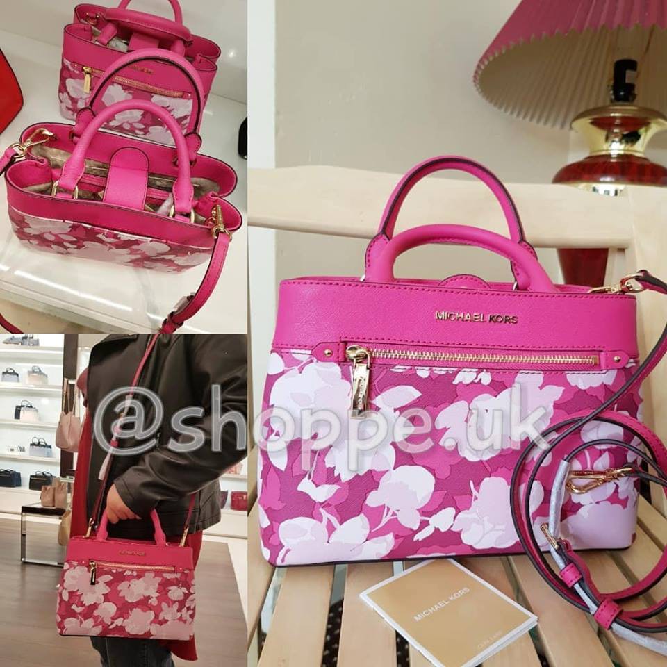 pink and white michael kors bag