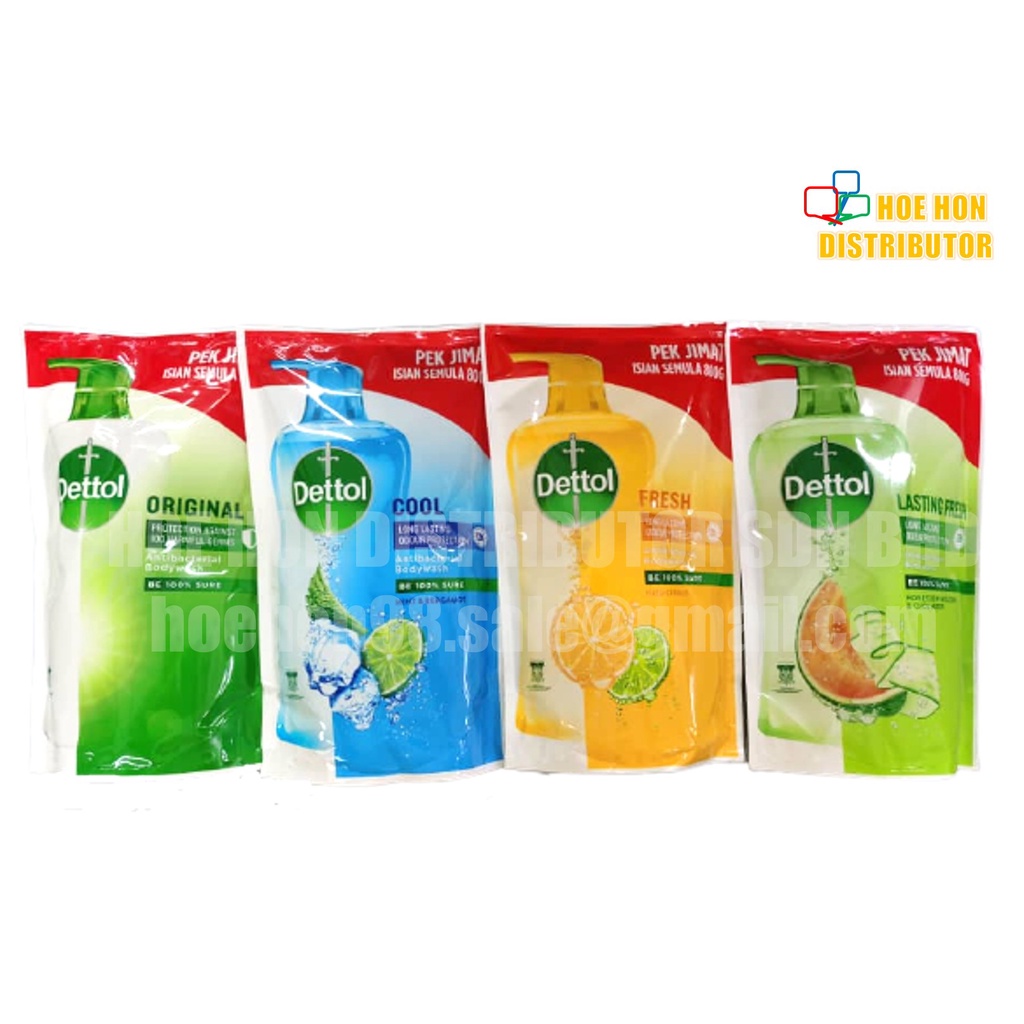 Dettol Antibacterial Body Wash Shower Gel Refill Pouch Original Cool