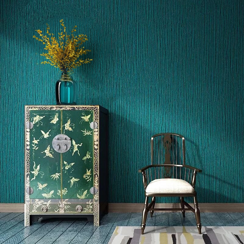 10m! Wallpaper Peacock Blue Green Upscale Costume Hotel Luxury Deep  Embossed Faux Leather Solid Color Wall Paper Rolls Home Decoration | Shopee  Malaysia