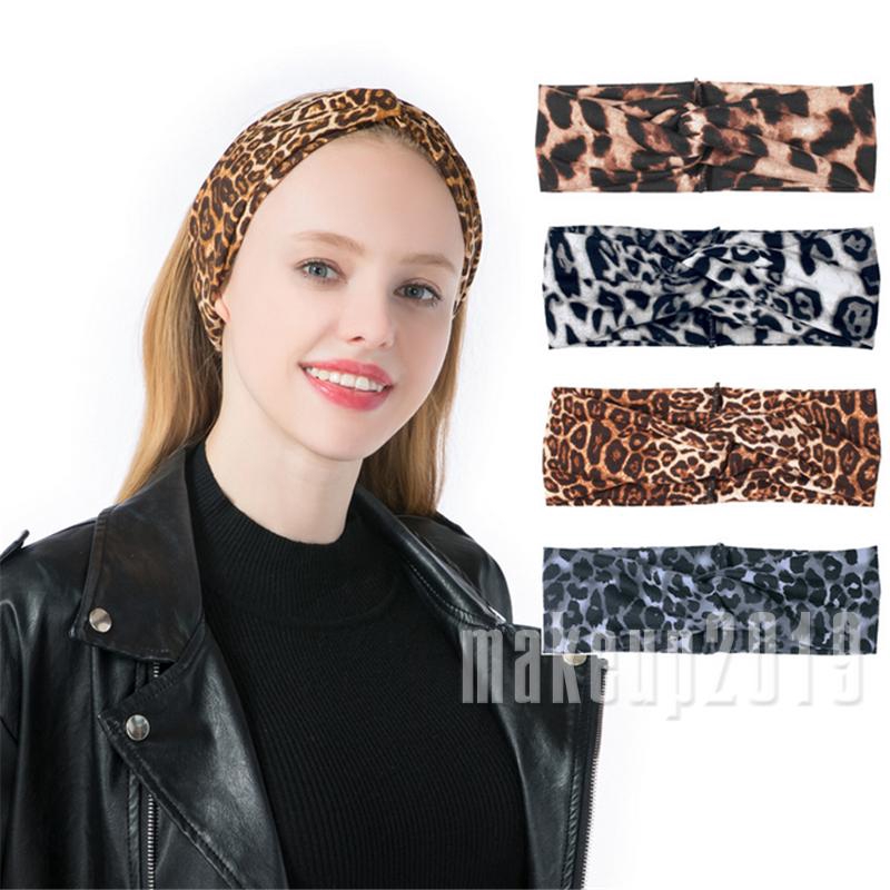 Mu Women Elastic Leopard Printed Turban Head Wrap Headband