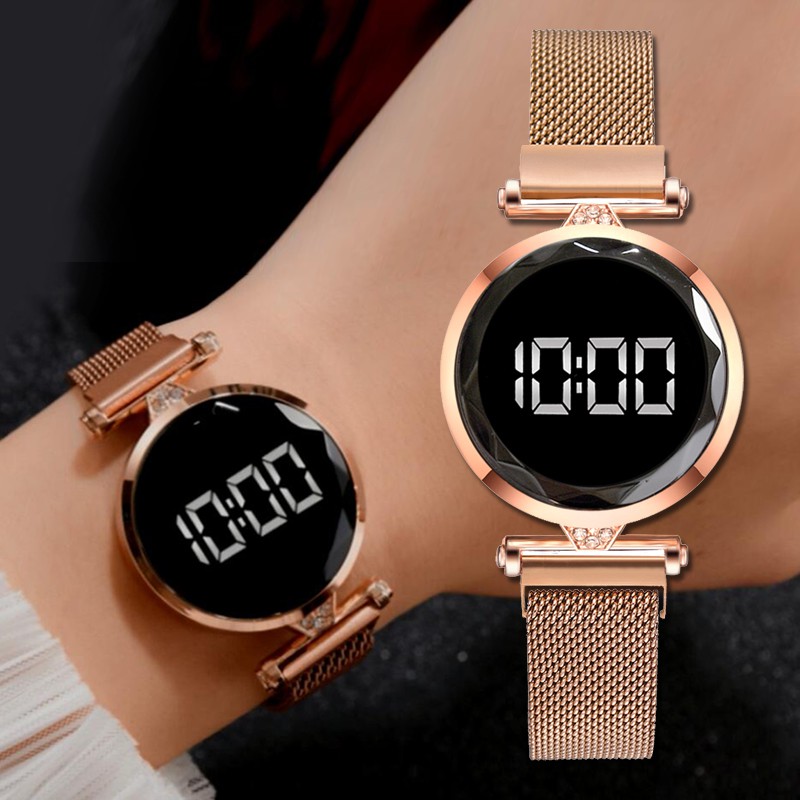 【Ready Stock】Jam tangan perempuan Luxury LED Women Magnetic Bracelet ...