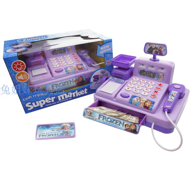 Frozen Supermarket Cash Register With Sound And Light Kids Pretend Play Toys Shopee Malaysia