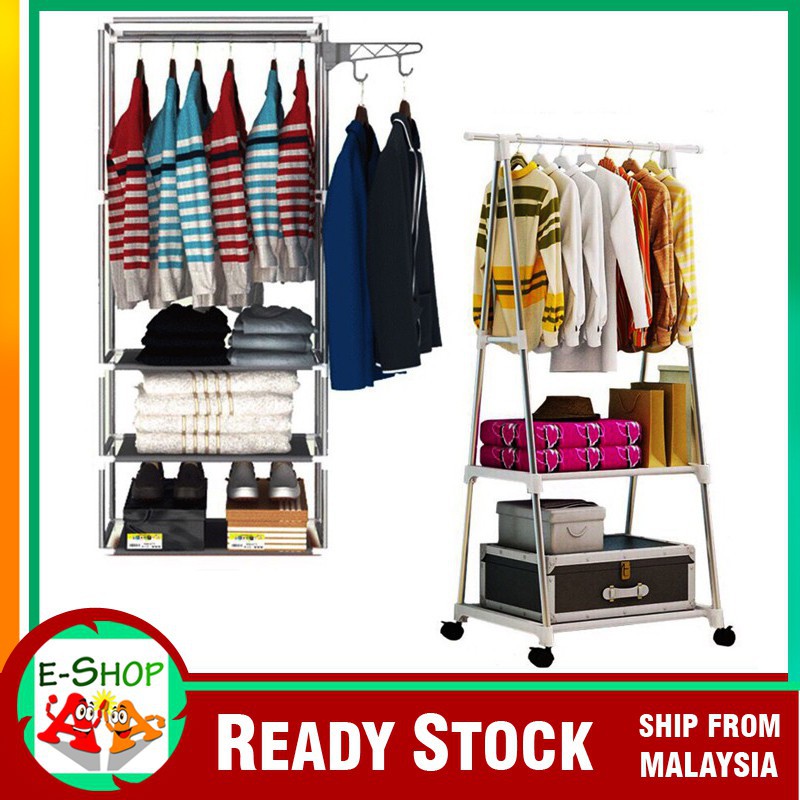 Rak Besi Bertingkat Rak Besi Rak Besi Sangkut Pakaian Ampaian Baju Jemuran Almari Kain Kabinet Seluar Beg Topi S Shopee Malaysia