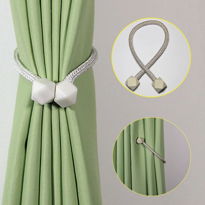 Solid Color Magnetic Curtain Clip Tieback /Cube Hanging Ball Curtain Holder/Simple And Versatile Square Curtain Magnet Buckle/Home Office Decoration Curtain Buckle/Curtain Accessories Home Decor Hot fashion