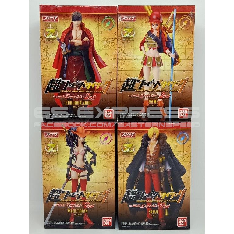 Details about   Bandai Super One Piece Styling Film Z 2nd PVC figure Luffy Nami Sanji Robin Zoro 