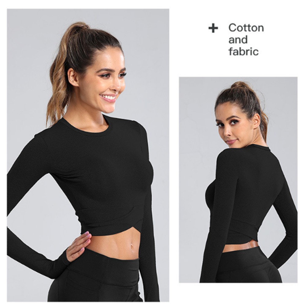 long sleeve crop athletic top