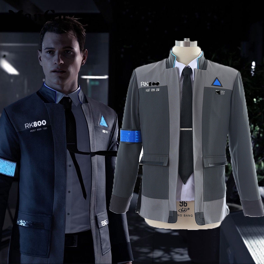 Detroit Become Human RK800 Connor Cosplay Costume Complete Outfit Jacket Coat 
