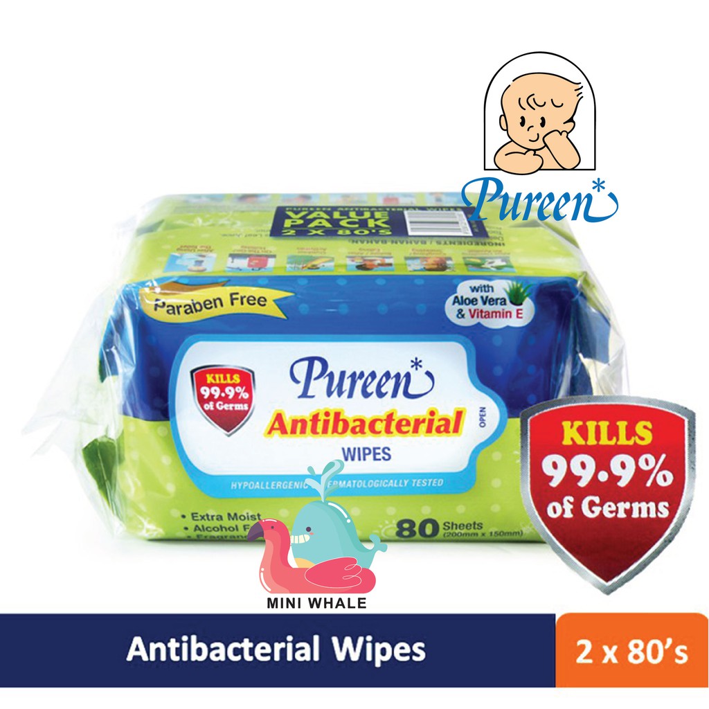 Pureen Antibacterial Wipes (2 x 80's / 2 X 30's) Shopee Malaysia