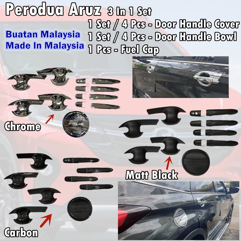 Perodua Aruz Door Handle Cover + Door Handle Bowl + Fuel 