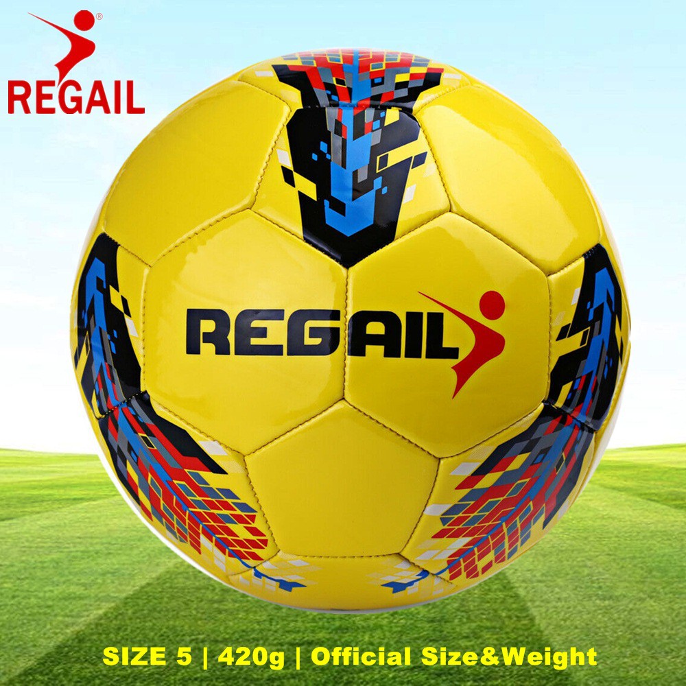(READY STOCK) Regail Football Official Match Size 5 PU Leather Fire