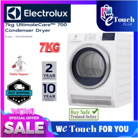 Electrolux 7kg Condenser Cloth Dryer No Venting Hose Required EDC704GEWA Mesin Pengering