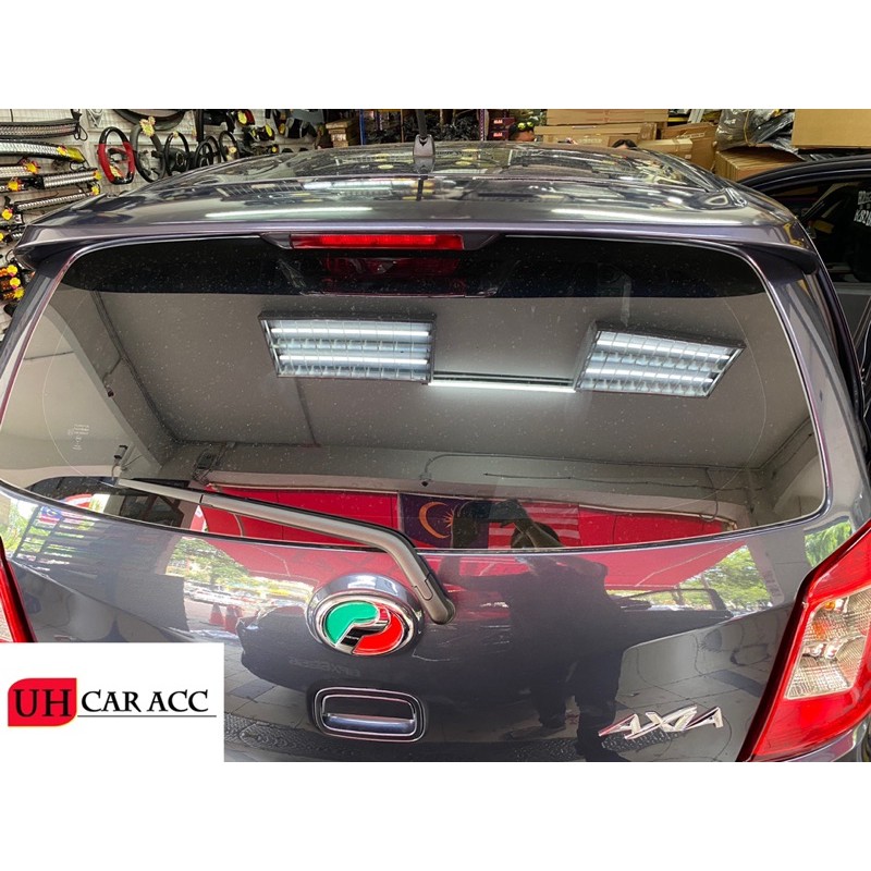 Perodua axia oem se abs spoiler with led brake good 