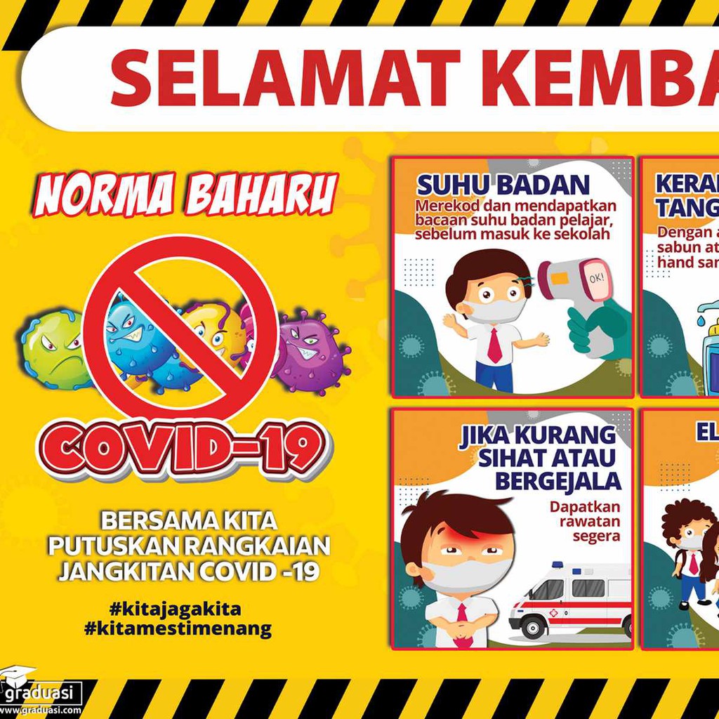 Banner Selamat Kembali Ke Sekolah Norma Baharu Covid 19 4 X 8 Kaki Shopee Malaysia