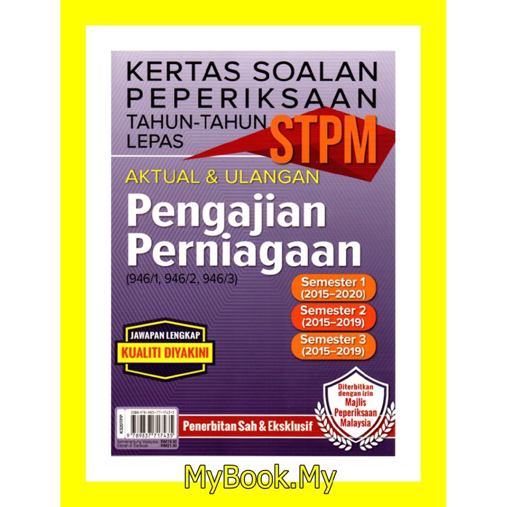 MyB Buku Latihan Kertas Soalan Peperiksaan Tahun Lepas STPM