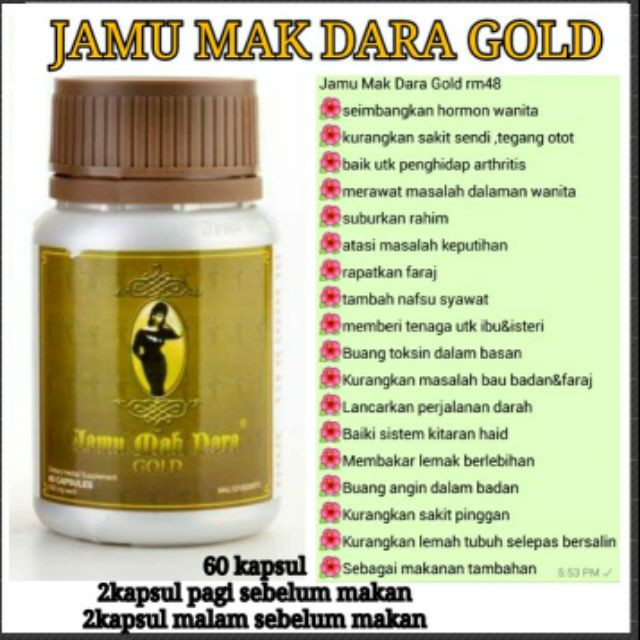 Jamu Mak Dara Gold New Pek 100 Original Shopee Malaysia