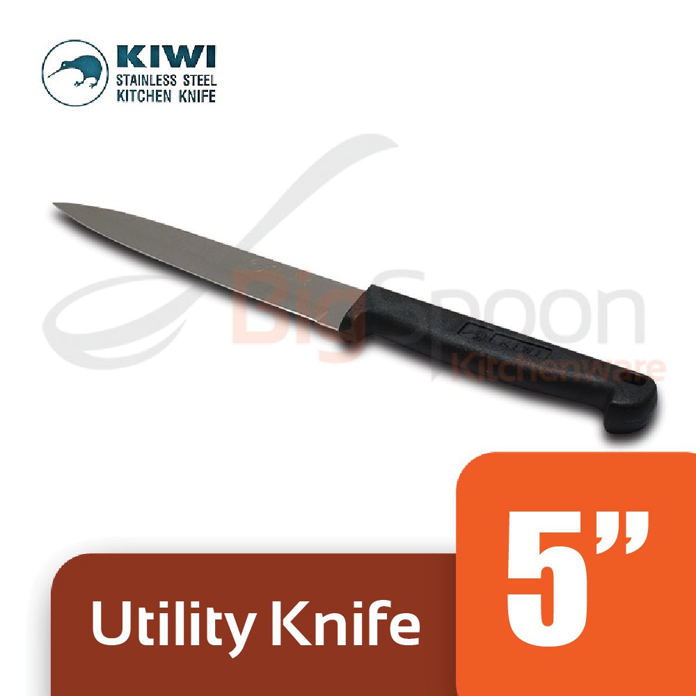 THAILAND KIWI Utility Knife Stainless Steel Blade 5 inch Durable Knife with Slip-resistant Plastic Handle [195]