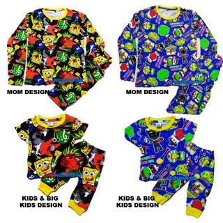 Pyjamas Kids BABY Big Dewasa Cartoon  DIDI SPONEGBOB Baju 