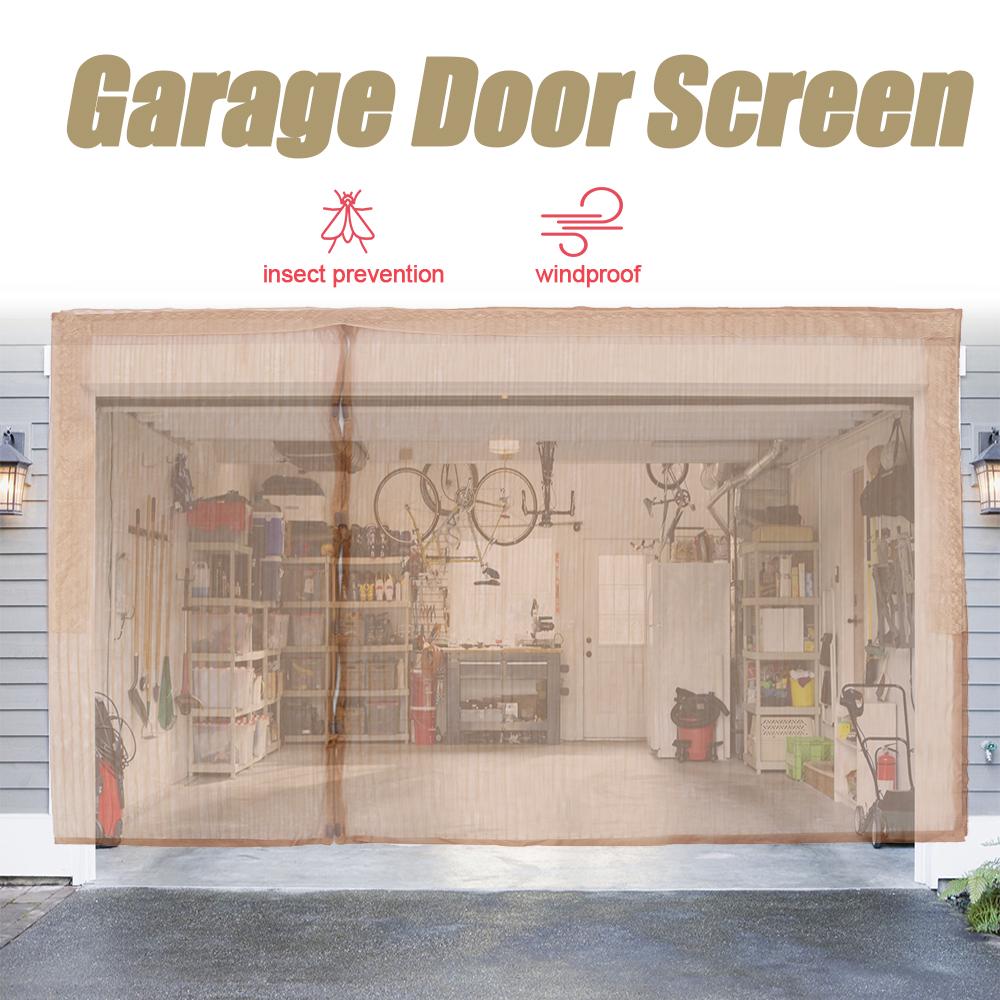 Double Car Garage Door Screen Curtain Bugs Mosquito Mesh Net Magnetic Protector