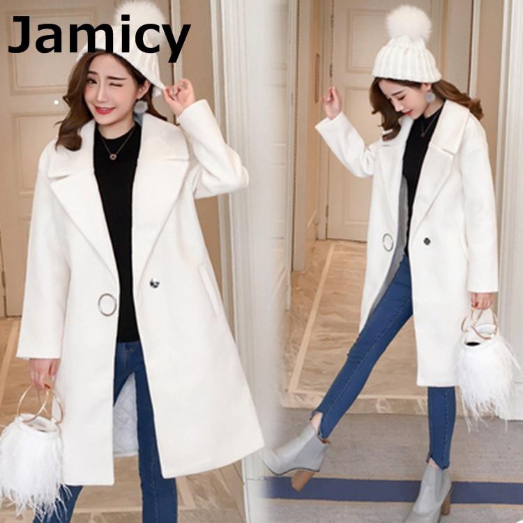 white woolen coat
