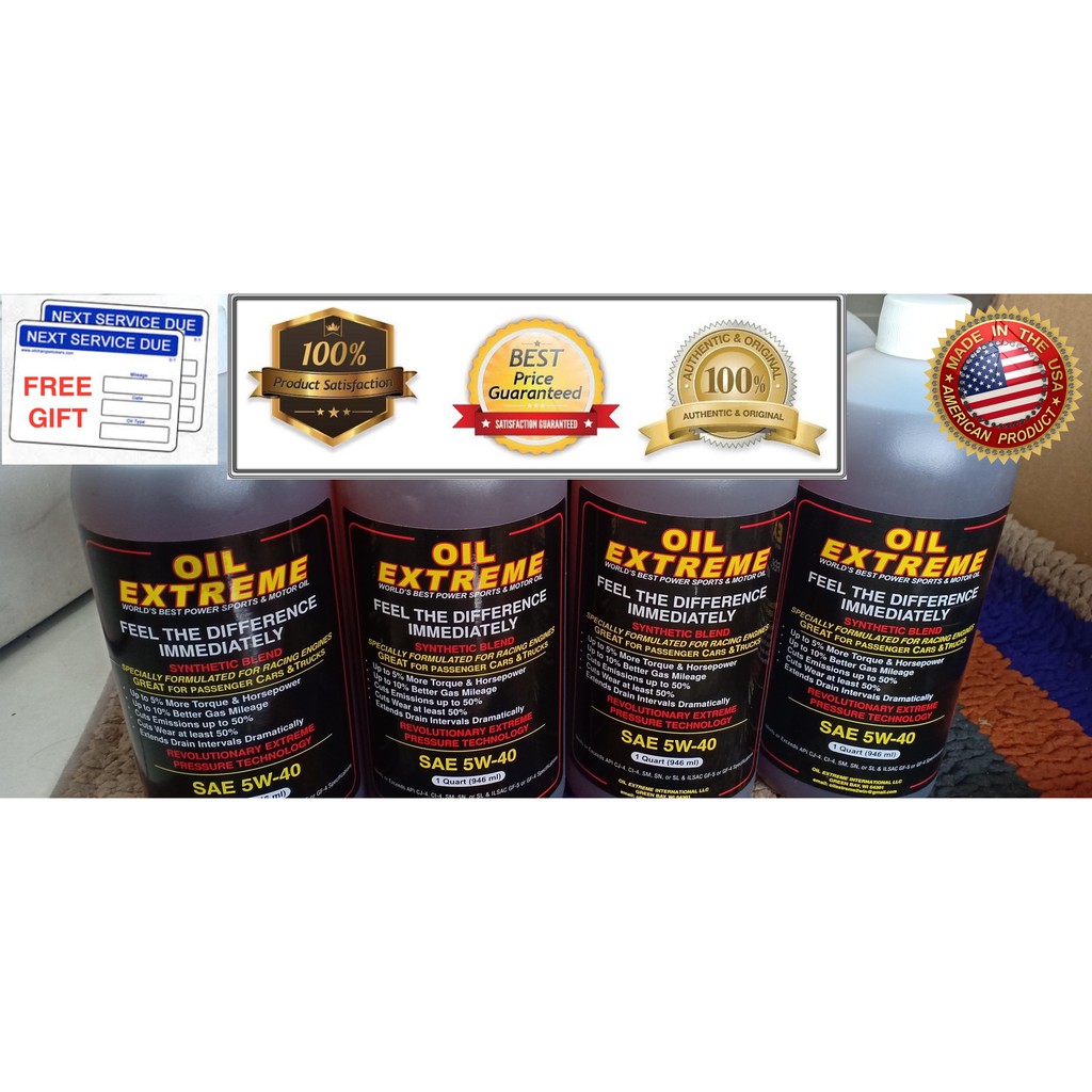 OIL EXTREME (USA) - FULLY SYNTHETIC API SN/GF5 GASOLINE / DIESEL ENGINE OIL (CAR / 4X4 / SUV / MPV /LORRY / TRUCK) 4Q
