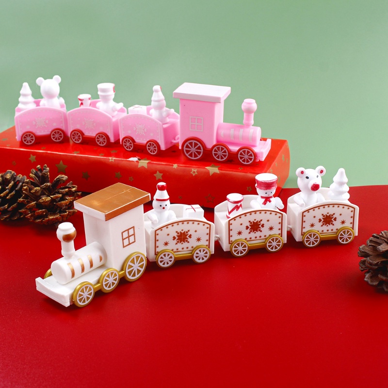 Christmas Decoration Train Ornament Decorative Models Christmas Snowman Desktop Ornaments Christmas Train Children's Toys Home Decor Accessories Family Christmas Gifts