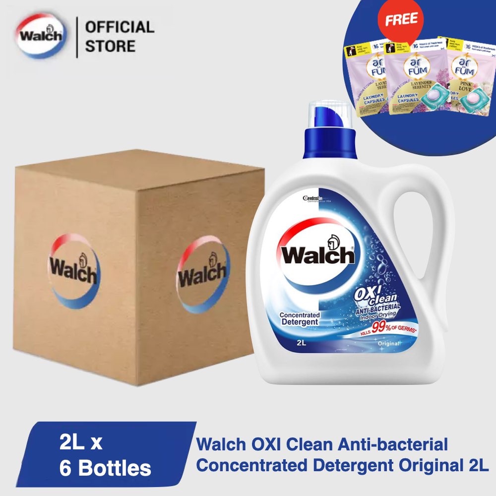 [Carton Deal] WALCH Laundry Detergent 2000ml (6 Bottles) Free 5 ar fum ...