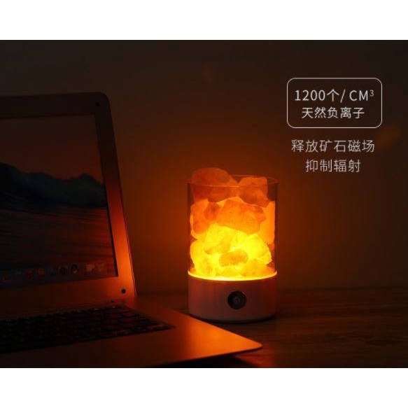 Himalayan Crystal Rock Salt Light Table Lamp Air Purifying Lampu Garam