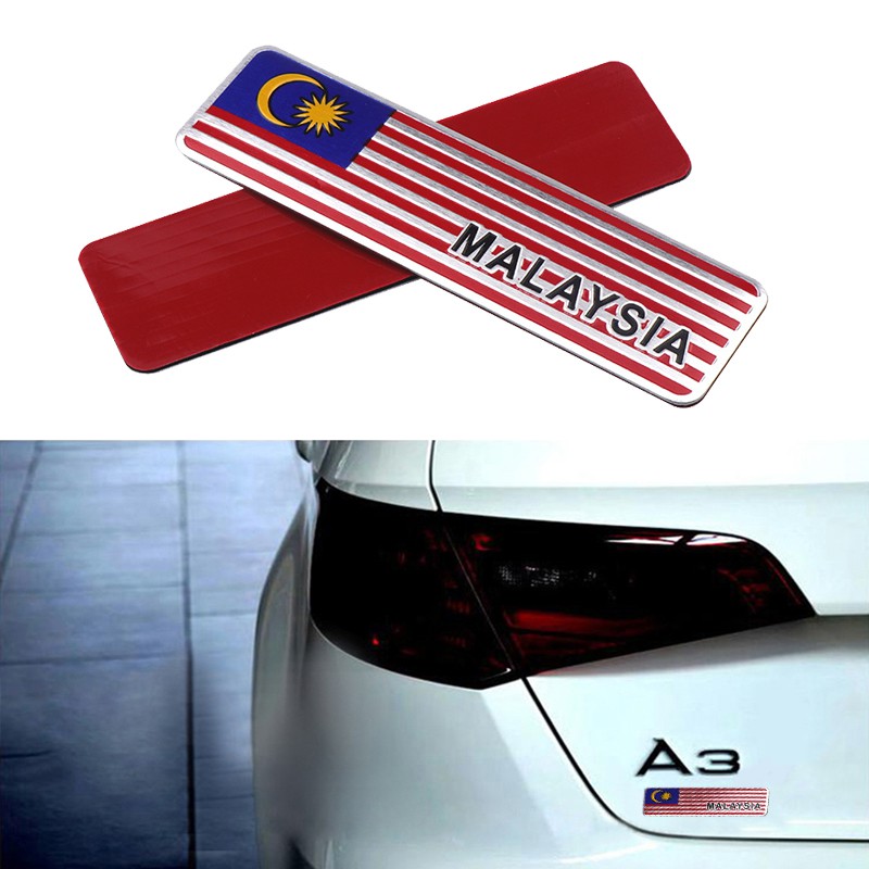 Malaysia 1pcs 3D Aluminum Car Sticker Emblem With Malaysia 