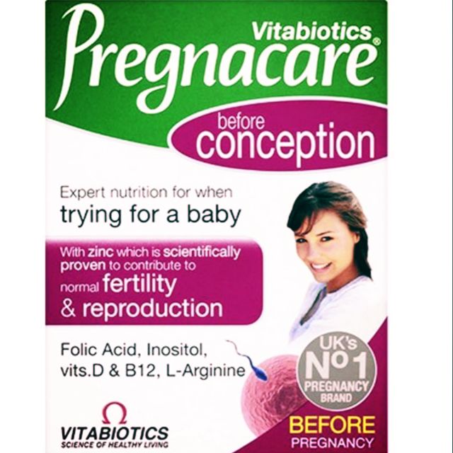 Vitabiotics Pregnacare Folic Acid Female Before Conception Pregnancy Fertility & Reproduction Original U.K Product