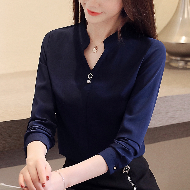 navy blue chiffon top