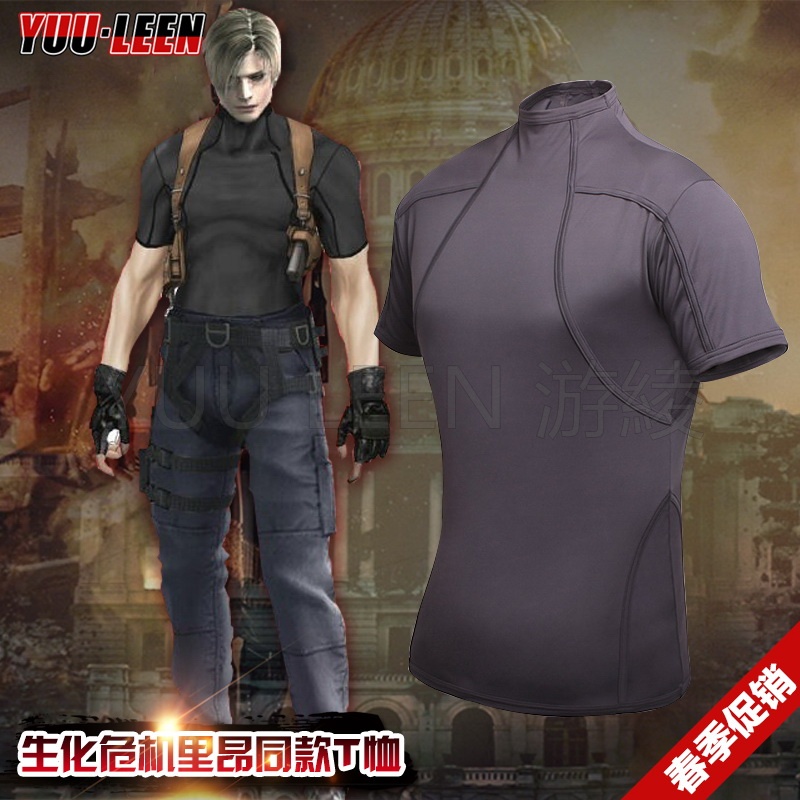 Popular Resident Evil 4 Lyon T Shirt Game Cosplay Costume Lyon Clothes Tight Outdoor Tactical T Shirt Shopee Malaysia
